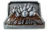  bowling belt buckle brown and gray