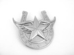  star on shoehorn cutout silver belt buckle western beltbuckle style