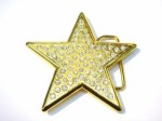  lone star with stone cutout gold belt buckle