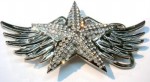  star with wings cutout med silver belt buckle