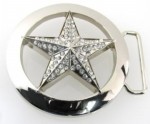  star belt buckle with stones in circle cut out