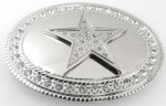  star belt buckle with stones oval