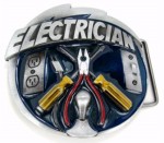  electrician tools round belt buckle