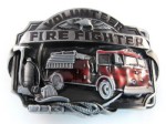  fire fighter volunteer truck with equipment belt buckle