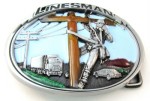  line man belt buckle oval