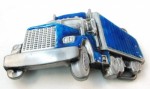  truck blue cut out belt buckle