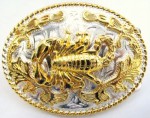  scorpion two tone oval medium belt buckle