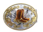  brow pair of boots two tone oval medium belt buckle