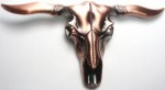  western beltbuckle bull head cutout copper belt buckle