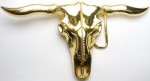  western beltbuckle bull head cutout brass belt buckle