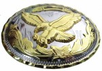  western beltbuckle eagle two tone oval belt buckle