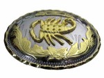  western beltbuckle scorpion two tone oval belt buckle