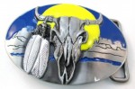  steer head belt buckle oval small