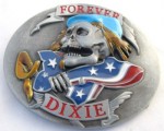  forever dixie skull oval belt buckle