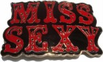  miss sexy red and black belt buckle