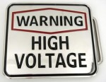  warning high voltage belt buckle