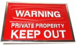  warning private property keep out belt buckle