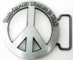  there are no winners in wars peace sign beltbuckle