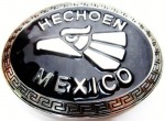  hecho en mexico silver oval belt buckle