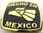  hecho en mexico gold square belt buckle