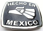  hecho en mexico silver square belt buckle