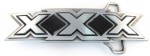  triple x cut out gray belt buckle